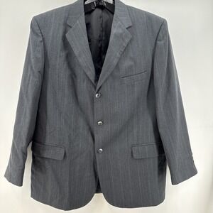 Andrea Da Cosssato Gray Pinstriped 40L Suit Jacket